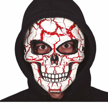 Rote weiße Halloween Maske Totenkopf