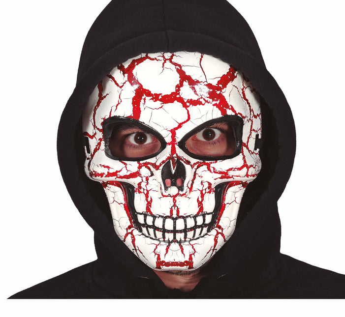 Rote weiße Halloween Maske Totenkopf