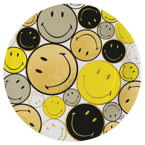 Bunte Teller Smiley 23cm 8Stück