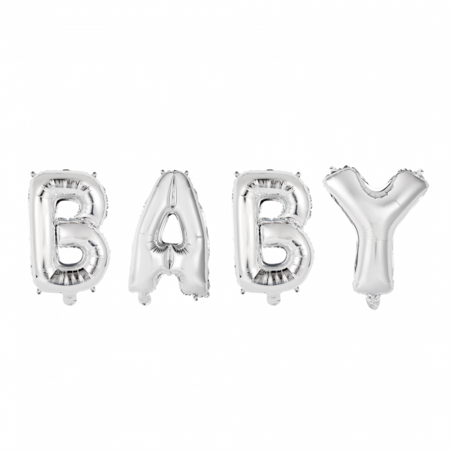 Luftballons Buchstaben Set Baby Silber 41cm