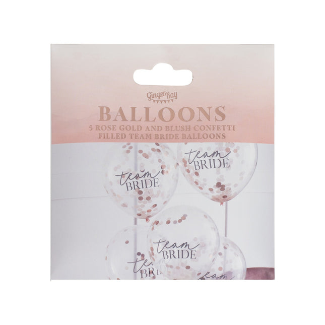 Konfetti Ballons Team Braut 30cm 5Stk