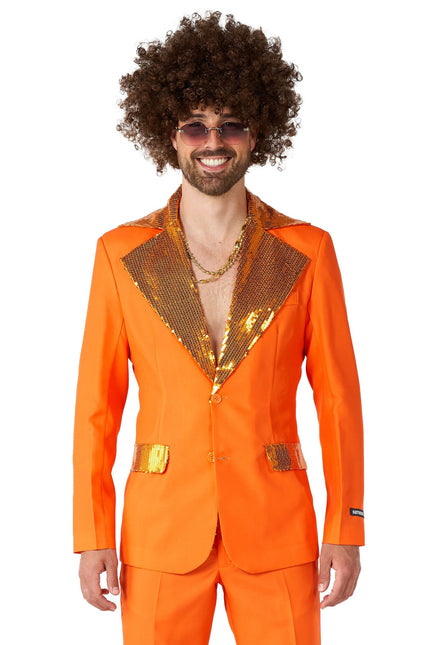 Orange Disco Anzug Männer Suitmeister