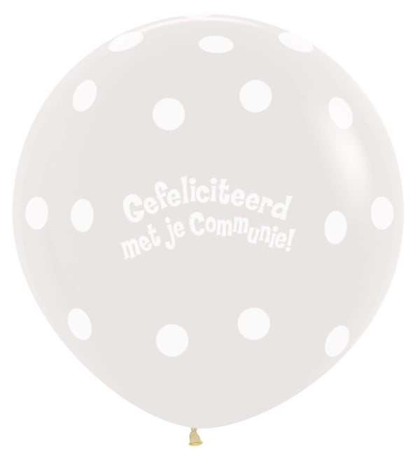 Ballons Kommunion Polka Dots Kristallklar 91cm 2pcs