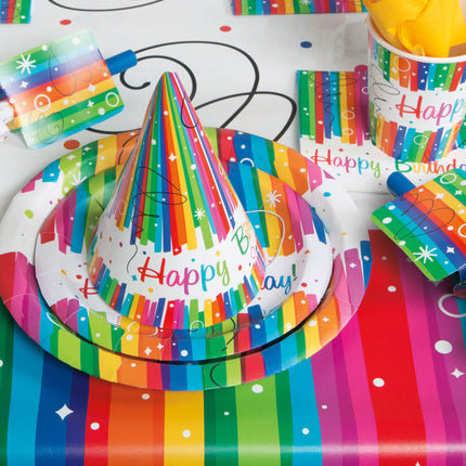 Geburtstagsservietten Happy Birthday Regenbogen 25cm 16Stück