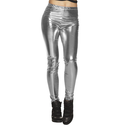 Metallic Silber Legging L-XL