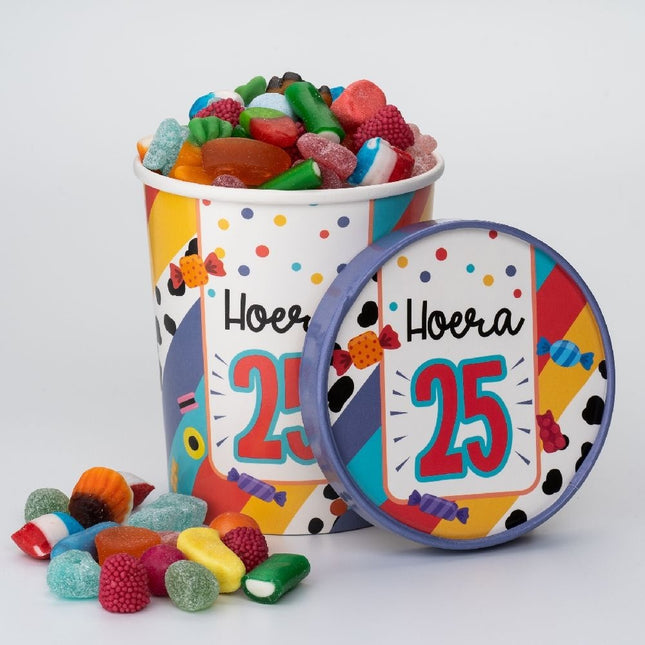 Buntes Bonbon-Tablett 25 Jahre 12cm