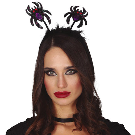 Halloween Tiara Glitzer Spinne