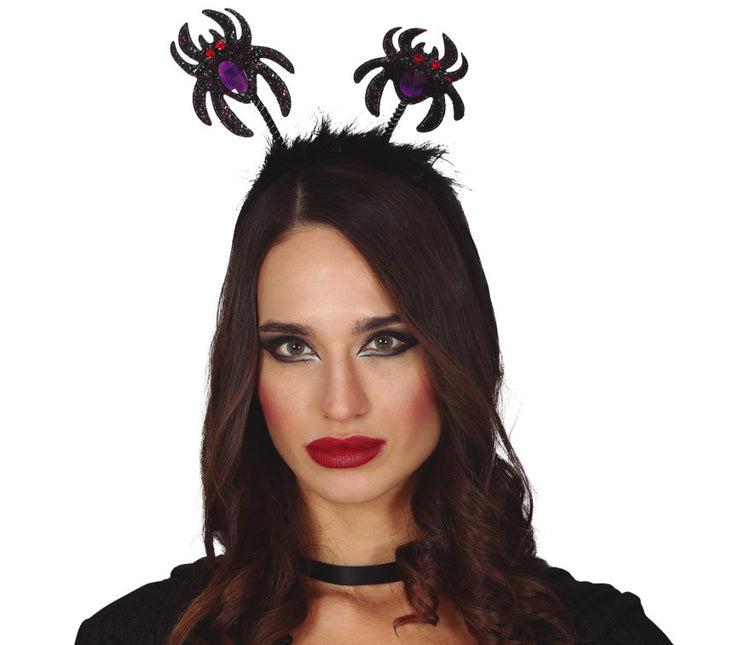 Halloween Tiara Glitzer Spinne