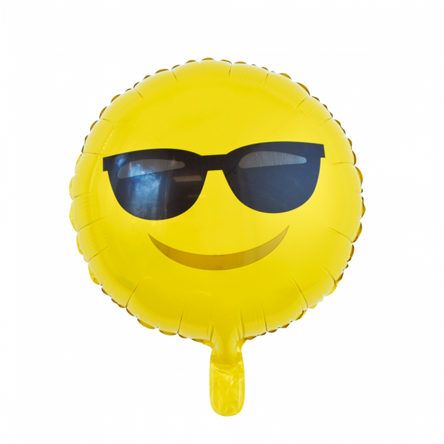 Heliumballon Emoji Sonnenbrille 45cm leer