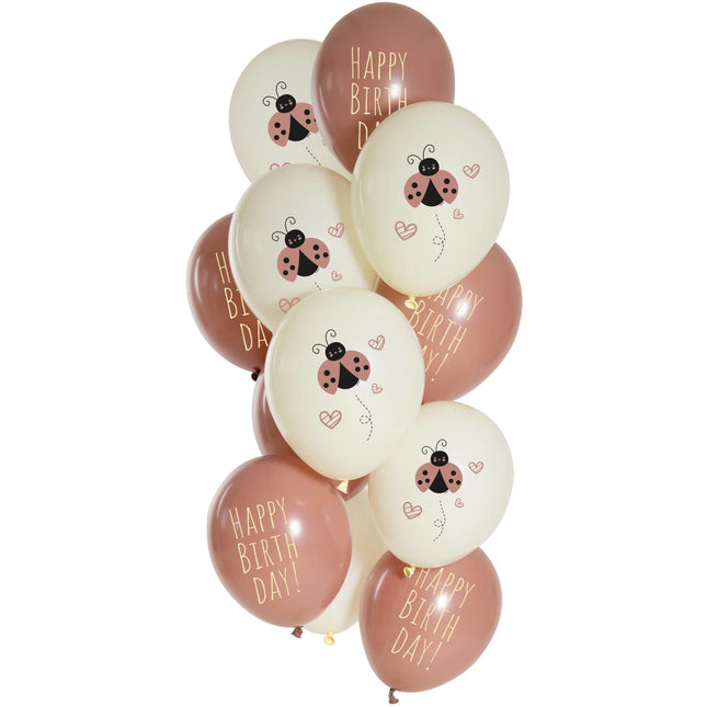 Alles Gute zum Geburtstag Ballons Marienkäfer 33cm 12Stk