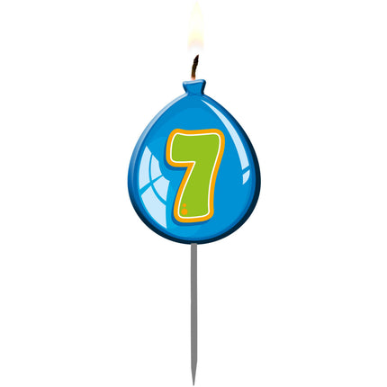 Kerze 7 Jahre Ballon 8cm