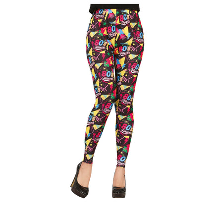 Neon 80S Legging Regenbogen Damen