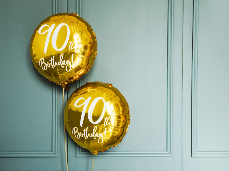 Helium Ballon 90Th Geburtstag Gold Leer 45cm