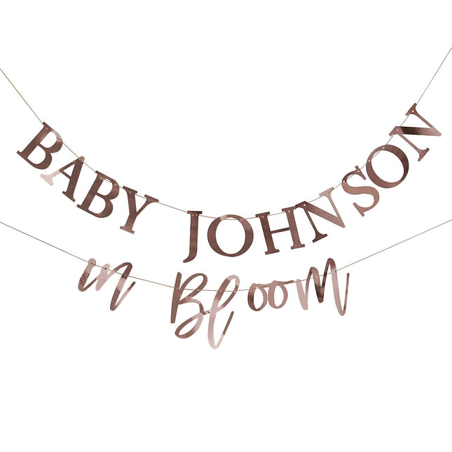 Rose Gold Baby Shower Girlande 2m