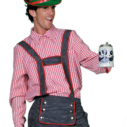 Oktoberfest Bluse Männer Rot Weiß