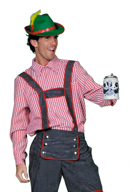 Oktoberfest Bluse Männer Rot Weiß