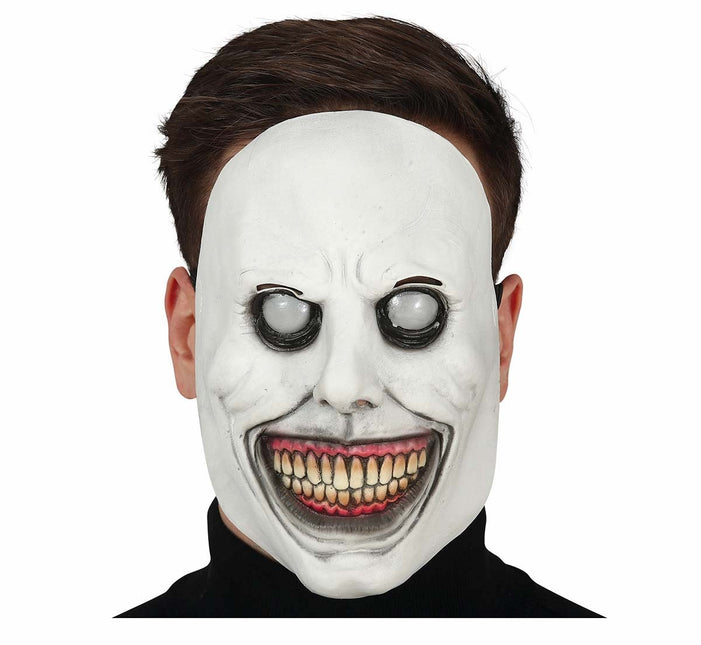 Weiße Halloween Maske Lächeln