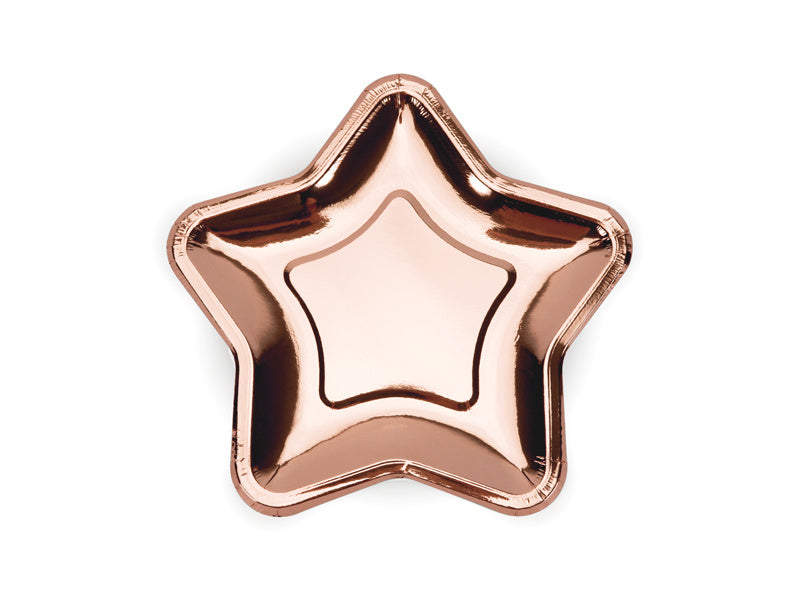 Teller Stern Rose Gold 18cm 6Stk