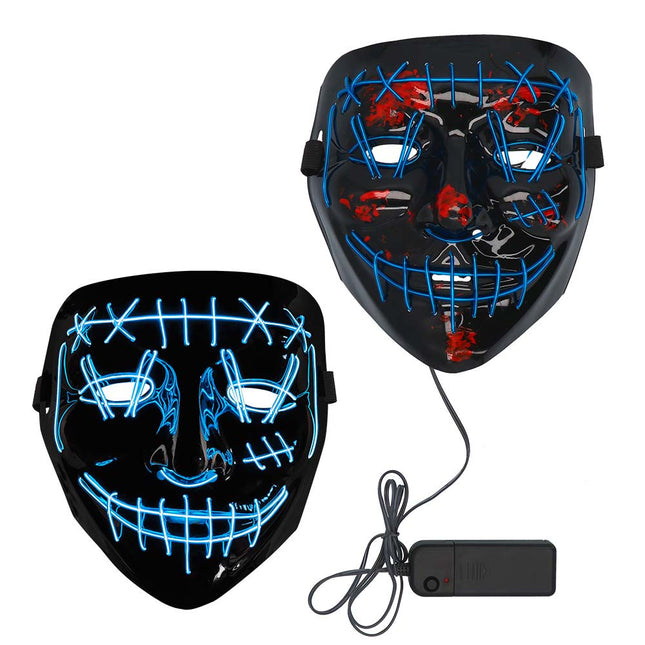 Halloween Led Maske Killer Lächeln Blau