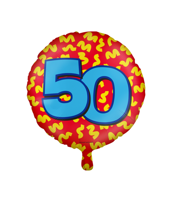 Heliumballon 50 Jahre Bunt Leer 46cm