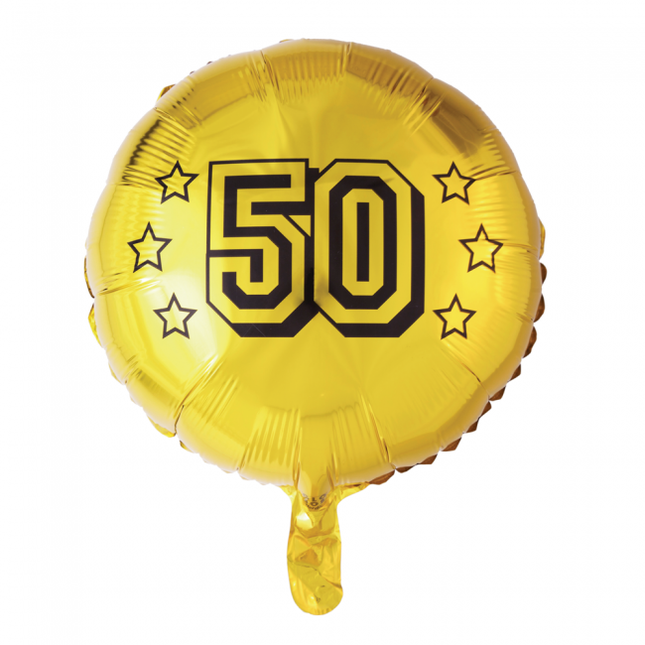 Heliumballon 50 Jahre Gold 45cm leer