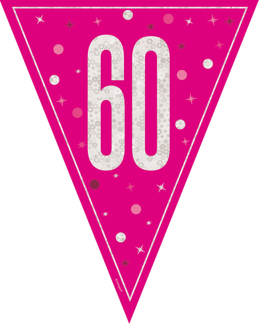 60 Jahre Girlande Rosa 2,5m