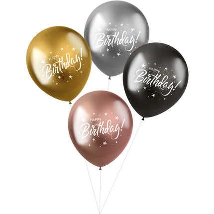 Luftballons Happy Birthday 33cm 4Stk