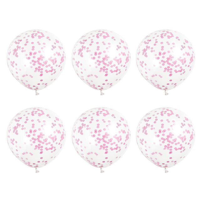 Konfetti Ballons Rosa 40cm 6Stk