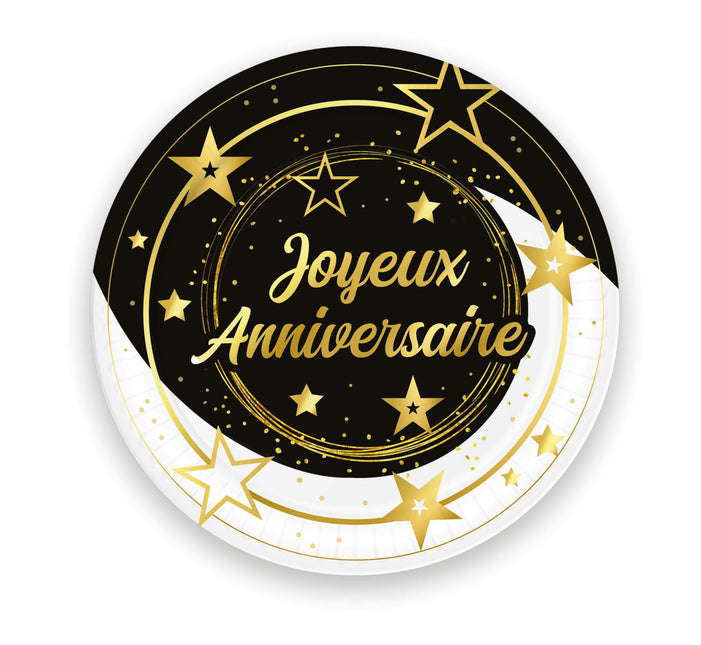 Joyeux Anniversaire Teller Papier 23cm 6 Stk.