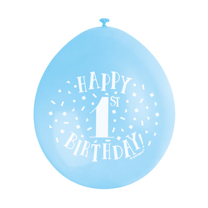 Luftballons 1 Jahr Happy Birthday Blau 28cm 10Stk