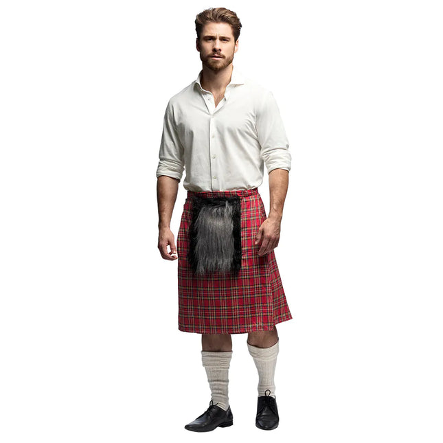 Roter Kilt Männer mit Tasche