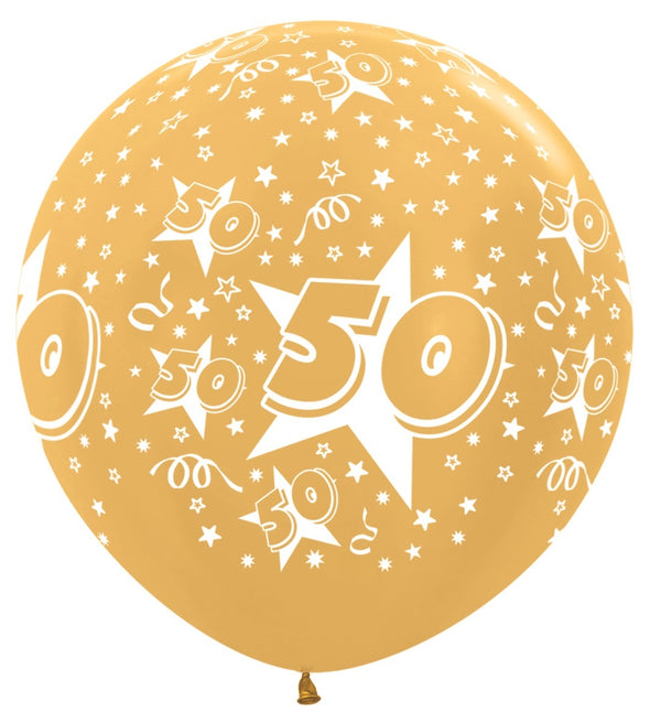 Ballons Nummer 50 Metallic Gold 91cm 2Stk