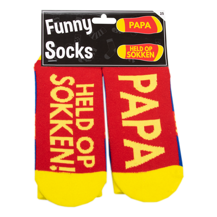 Socken Papa Held in Socken