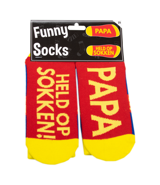 Socken Papa Held in Socken