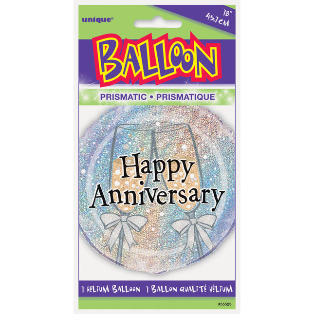 Helium Ballon Happy Anniversary 45cm leer