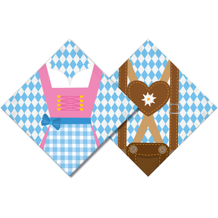 Oktoberfest Servietten Lederhosen Dirndl 20Stk