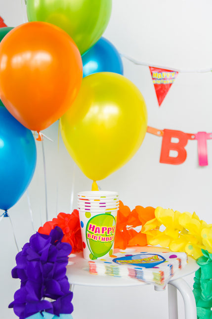 Happy Birthday Ballons Becher 250ml 6 Stück