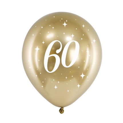 Ballons 60 Jahre Gold 30cm 6 Stk.