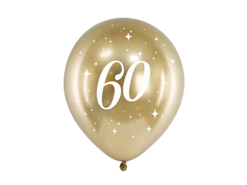 Ballons 60 Jahre Gold 30cm 6 Stk.