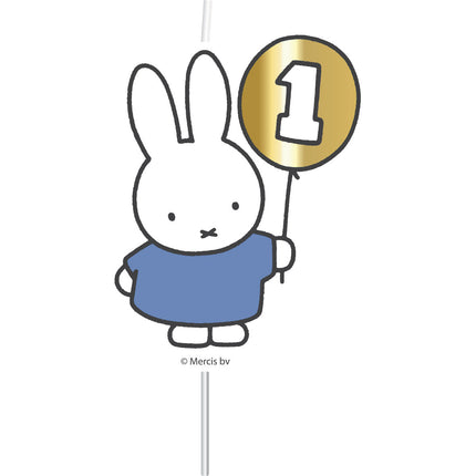 Miffy Kerze 1 Jahr Blau 17cm