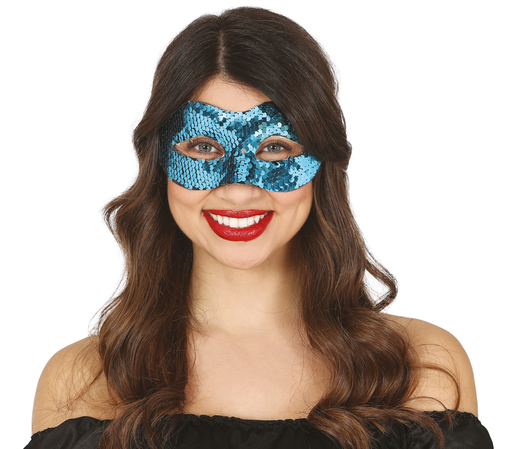 Hellblaue Maske Pailletten