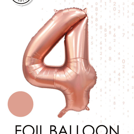 Rose Gold Figur Ballon 4 Jahre Glanz 86cm