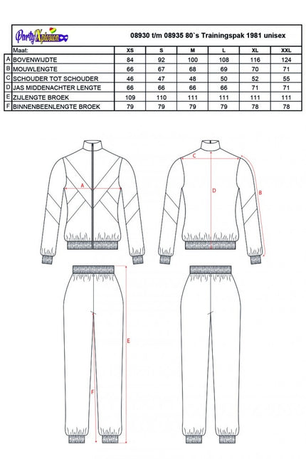 Trainingsanzug 80`S Style Unisex