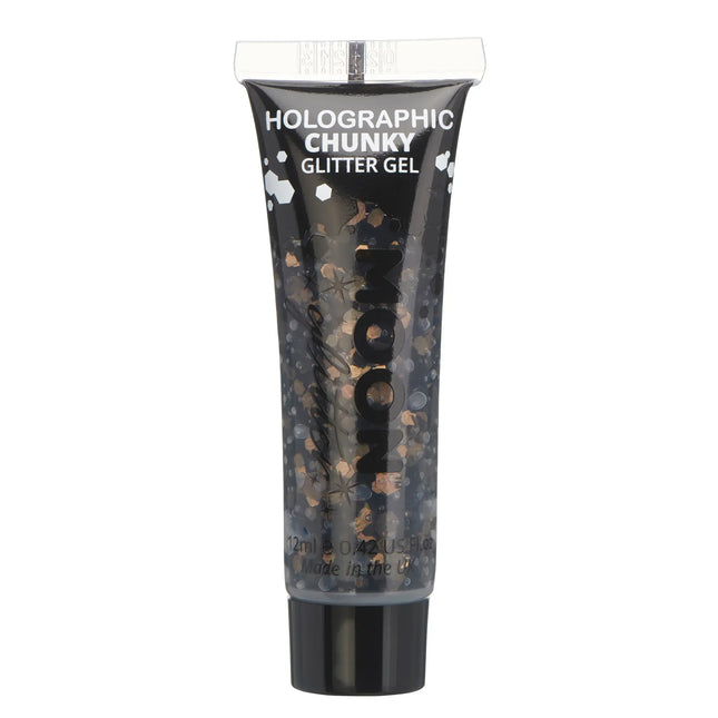 Moon Glitter Holographic Chunky Glitter Gel Schwarz 12ml