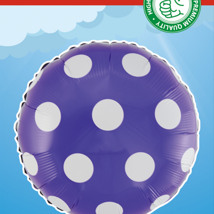 Helium Ballon Dots Lila 45cm leer