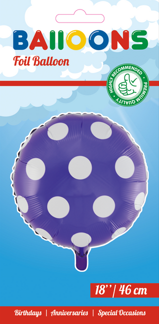 Helium Ballon Dots Lila 45cm leer