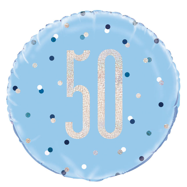 Heliumballon 50 Jahre Blau 45cm Leer