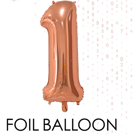 Folienballon Figur 1 Rose Gold 66cm