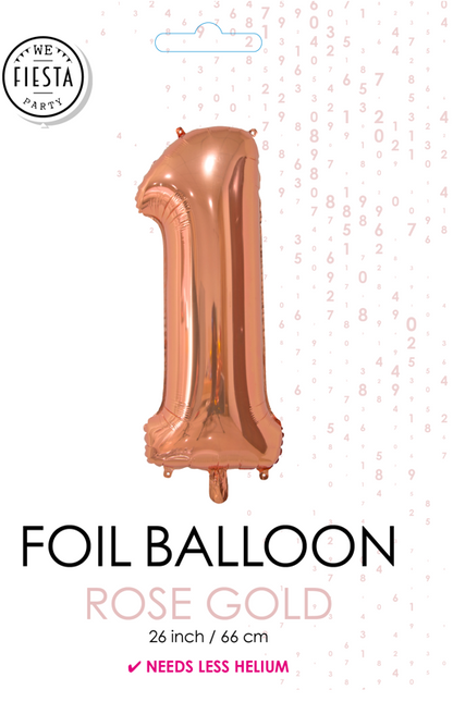 Folienballon Figur 1 Rose Gold 66cm