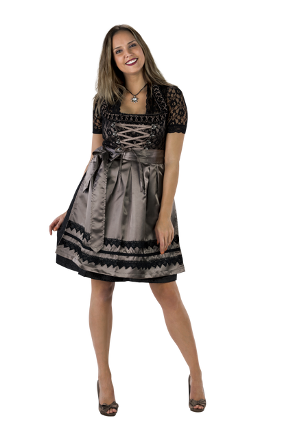 Schwarzbraunes Dirndlkleid Oktoberfest Damen